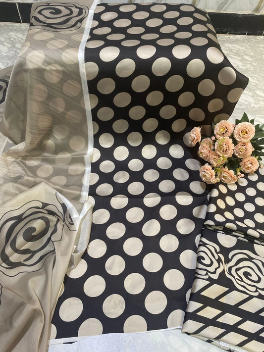 Digital Print Silk 3pcs (POLKA.)