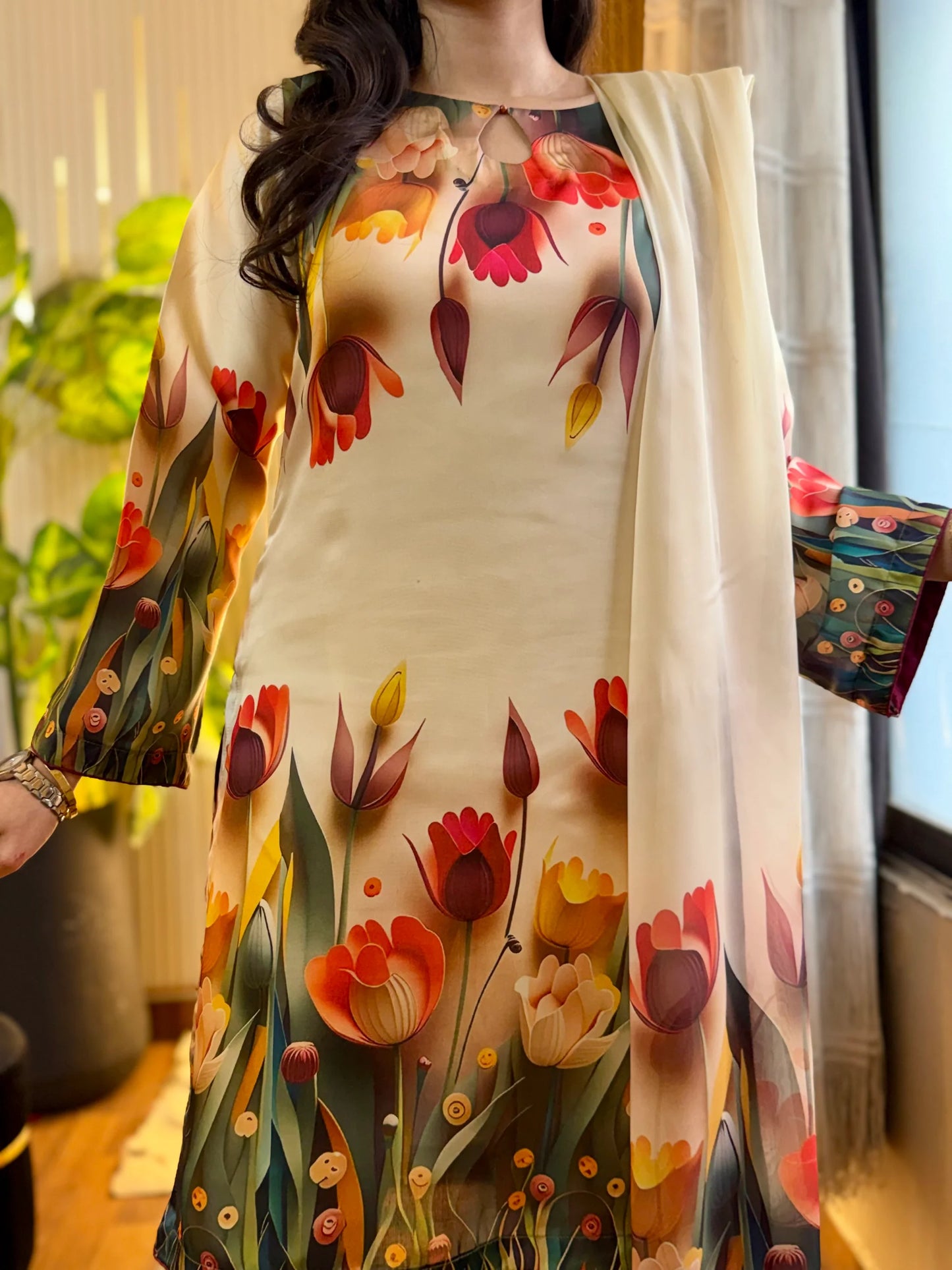 Digital Print Silk 3pcs (3D FLOWERS)