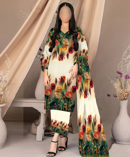 Digital Print Silk 3pcs